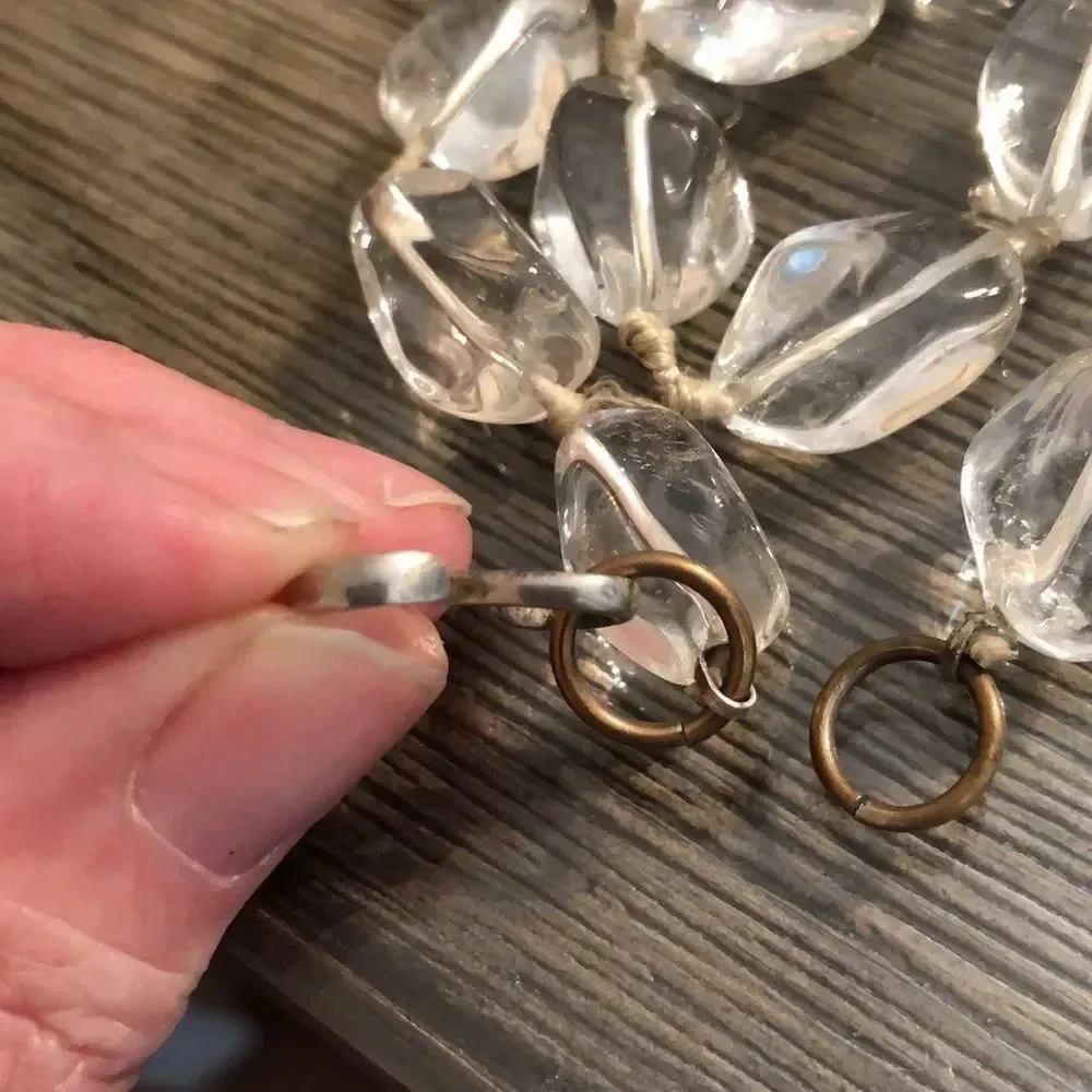 Polished Clear Quartz Gem Rock Necklace 17.75”